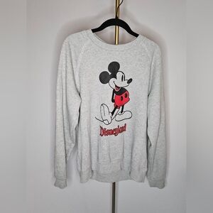 Disney Mickey Mouse Disneyland Heather Gray Raglan Sweatshirt
